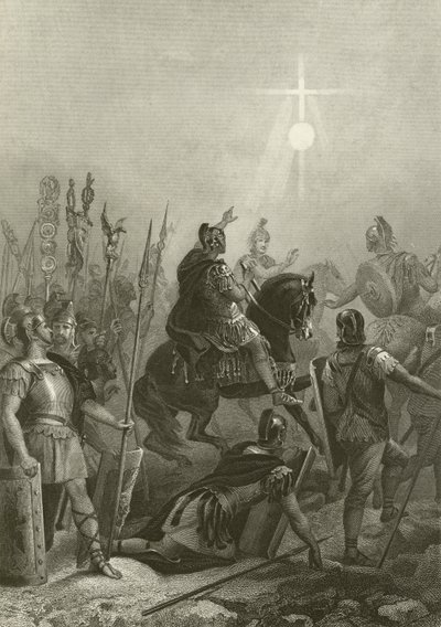 コンスタンティヌス帝の改宗、312年 作： Alonzo Chappel